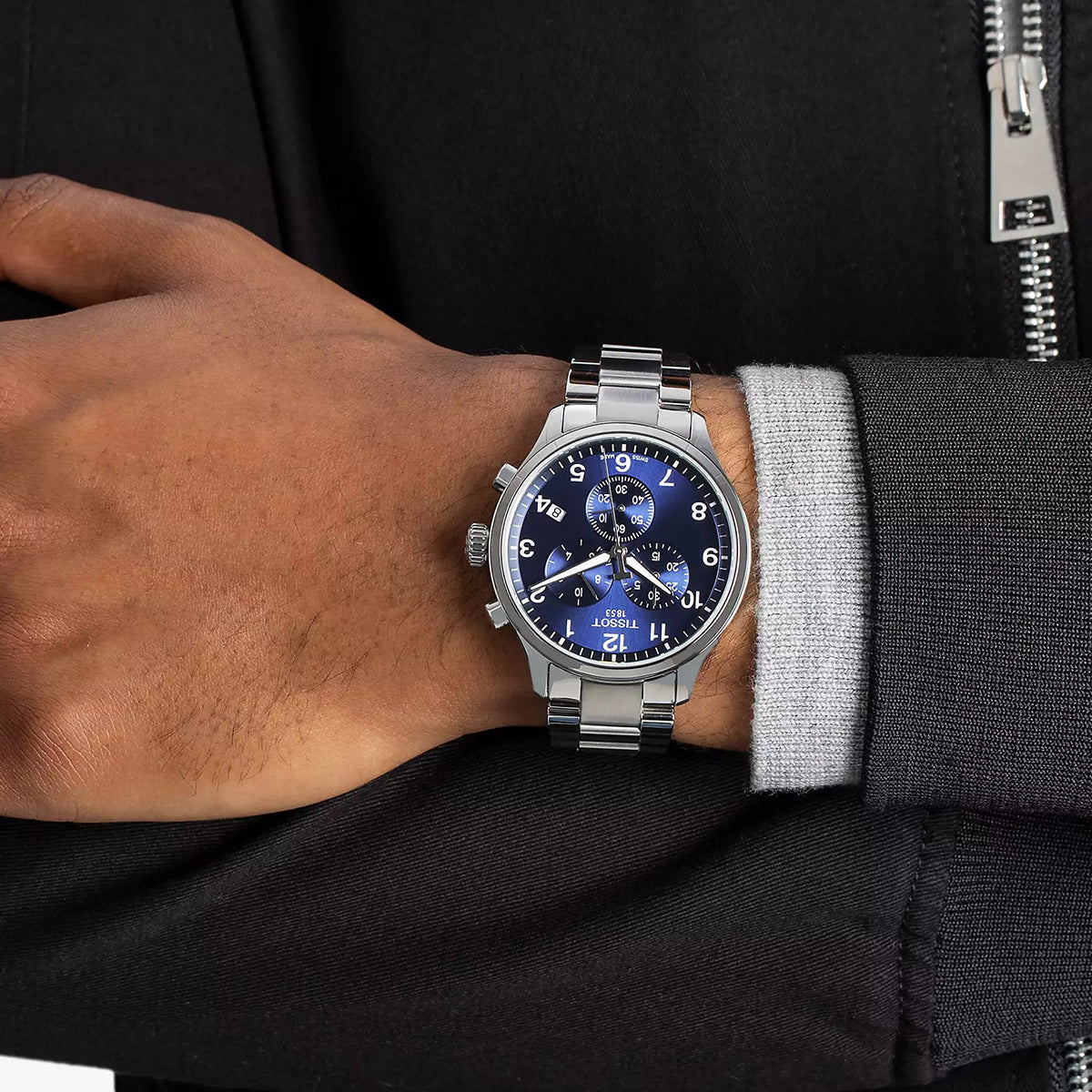  Shop Authentic Tissot T Sport Chrono XL Classic Blue Dial Silver Steel Strap Watch For Men - T116.617.11.047.01 - Luxxuri