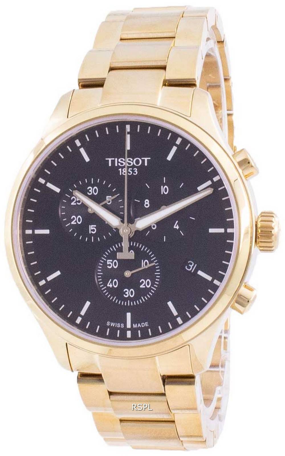  Shop Authentic Tissot Chrono XL Classic Black Dial Gold Steel Strap Watch for Men - T116.617.33.051.00 - Luxxuri