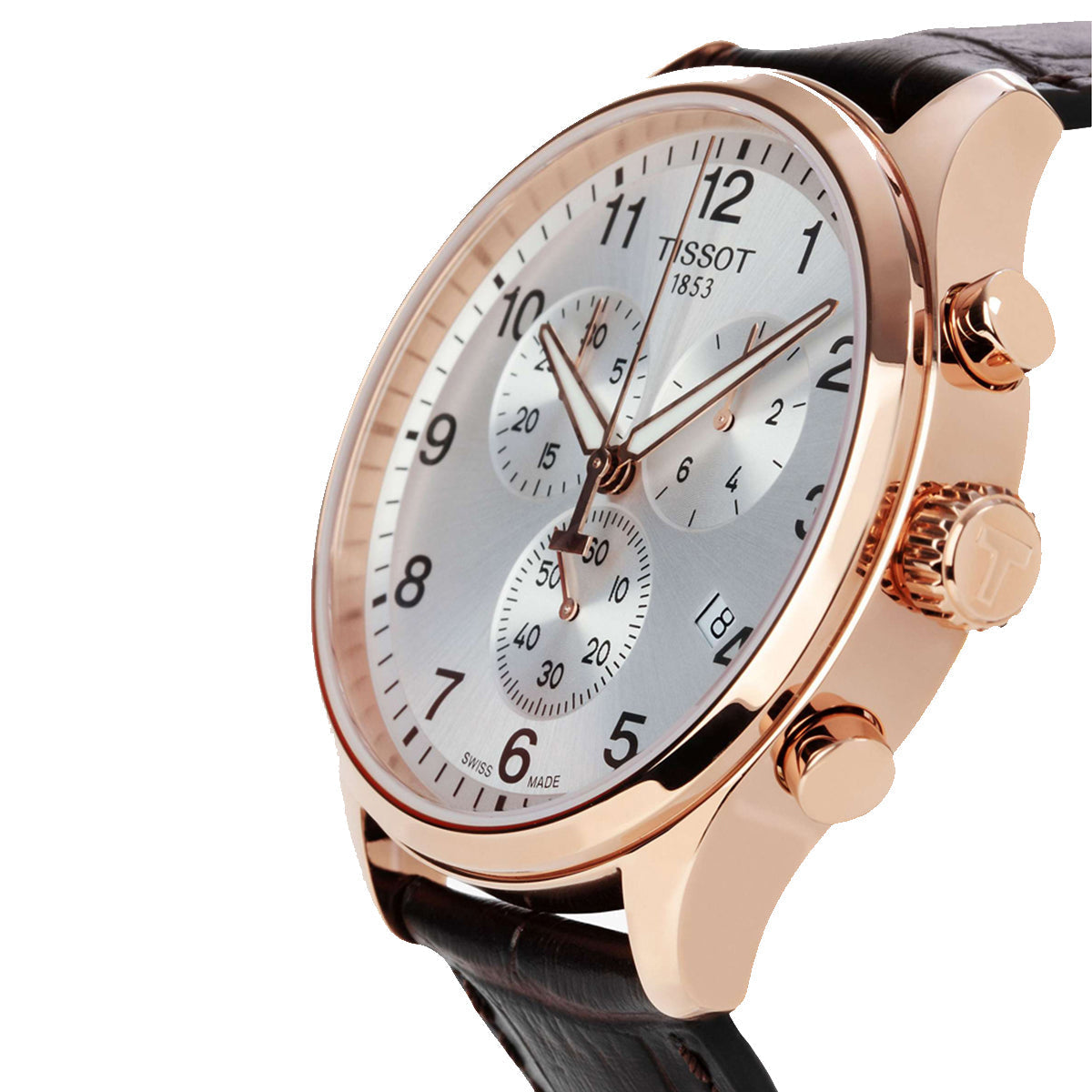 Shop Authentic Tissot Chrono XL Classic Silver Dial Brown Leather Strap Watch For Men - T116.617.36.037.00 - Luxxuri