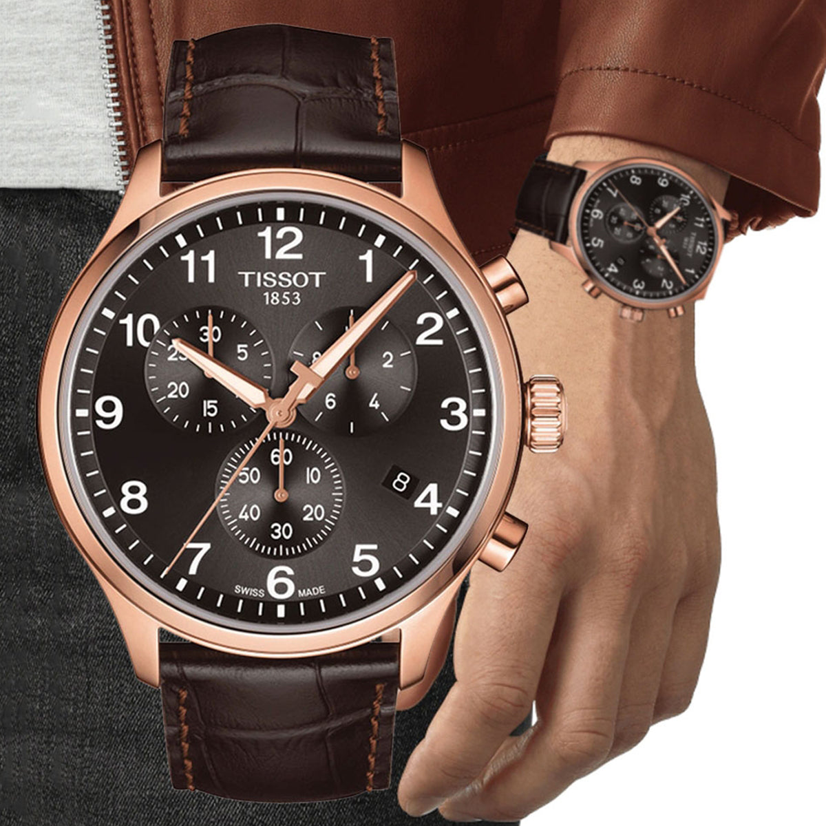  Shop Authentic Tissot T Sport Chrono XL Classic Brown Dial Brown Leather Strap Watch For Men - T116.617.36.057.01 - Luxxuri