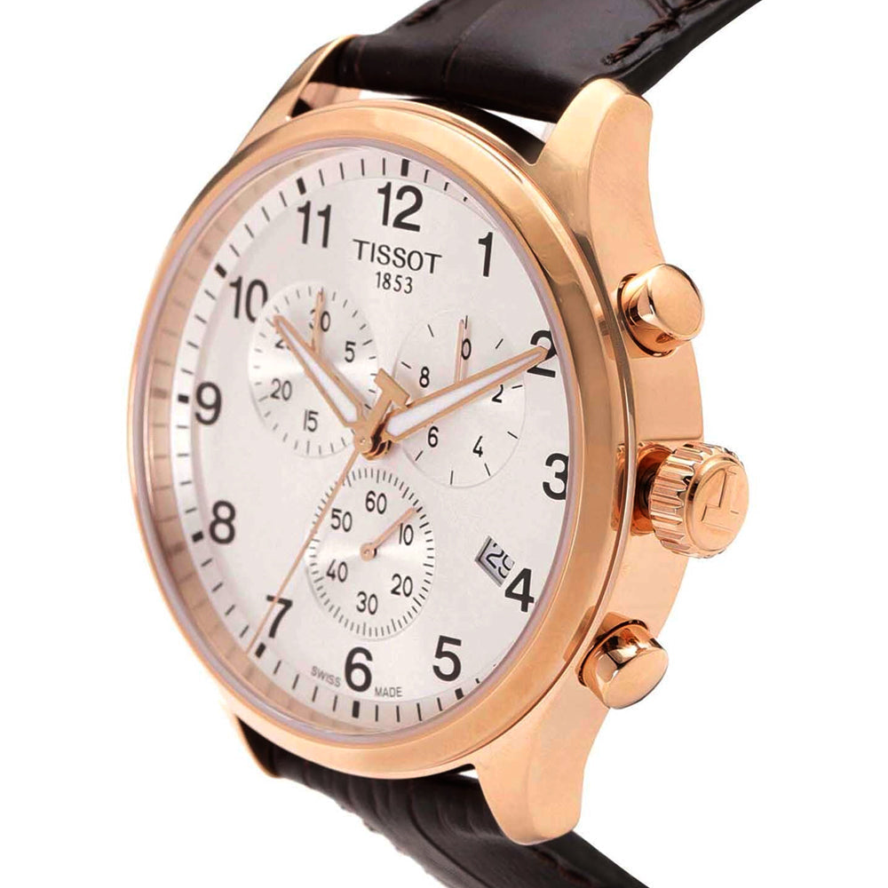  Shop Authentic Tissot Chrono XL Classic Silver Dial Brown Leather Strap Watch For Men - T116.617.36.037.00 - Luxxuri