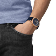  Shop Authentic Fossil Neutra Chronograph Blue Dial Blue Leather Strap Watch for Men - FS5454 - Luxxuri