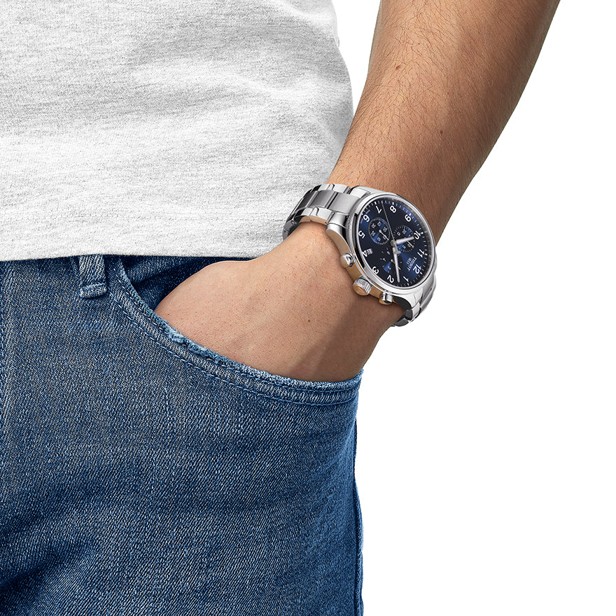  Shop Authentic Tissot T Sport Chrono XL Classic Blue Dial Silver Steel Strap Watch For Men - T116.617.11.047.01 - Luxxuri