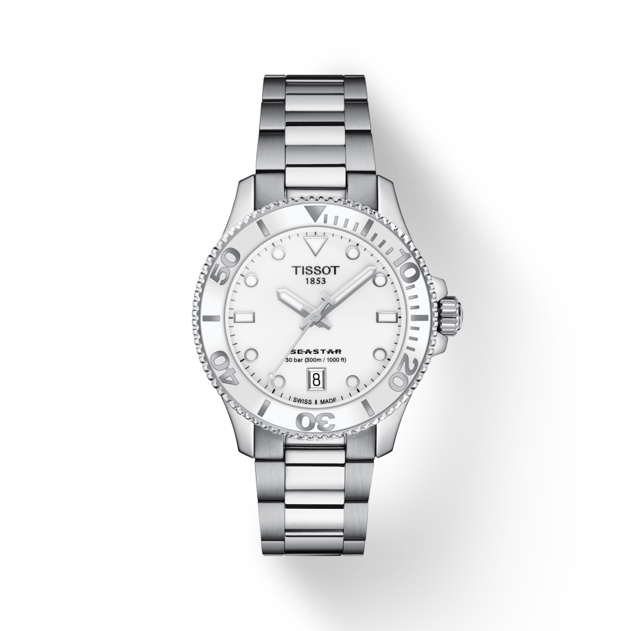  Shop Authentic Tissot Seastar 1000 Lady White Dial Silver Steel Strap Unisex Watch - T120.210.11.011.00 - Luxxuri