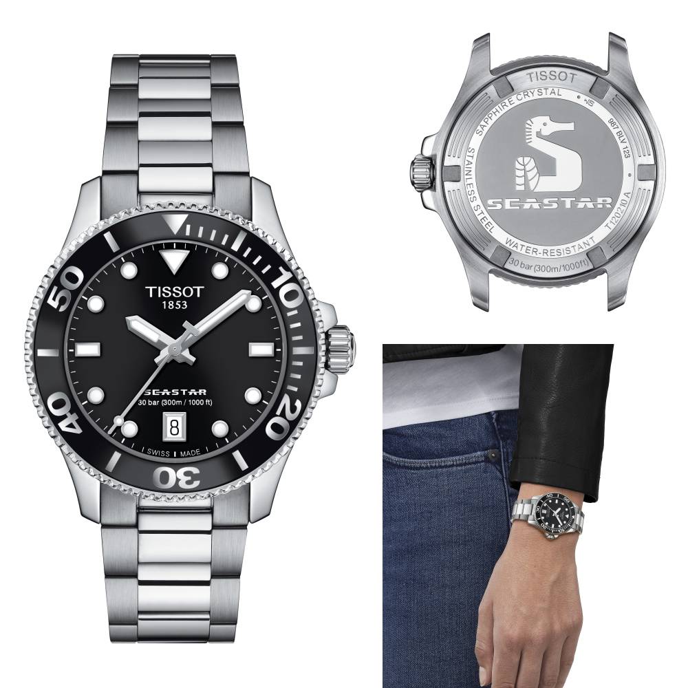  Shop Authentic Tissot Seastar 1000 Lady Black Dial Silver Steel Strap Watch for Women - T120.210.11.051.00 - Luxxuri