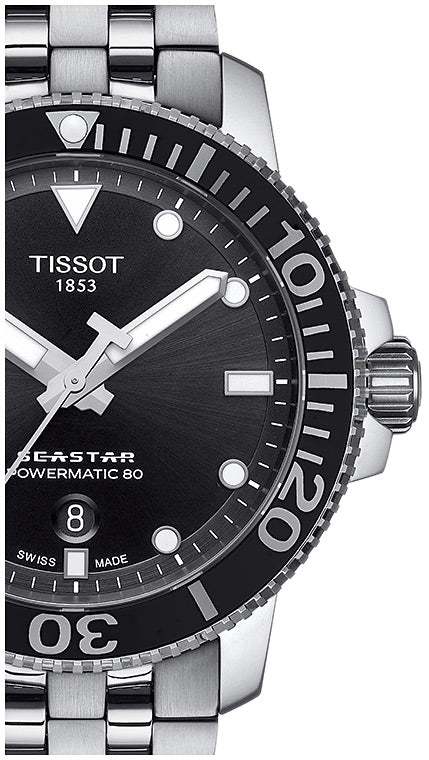  Shop Authentic Tissot Seastar 1000 Powermatic 80 Black Dial Silver Steel Strap Watch For Men - T120.407.11.051.00 - Luxxuri