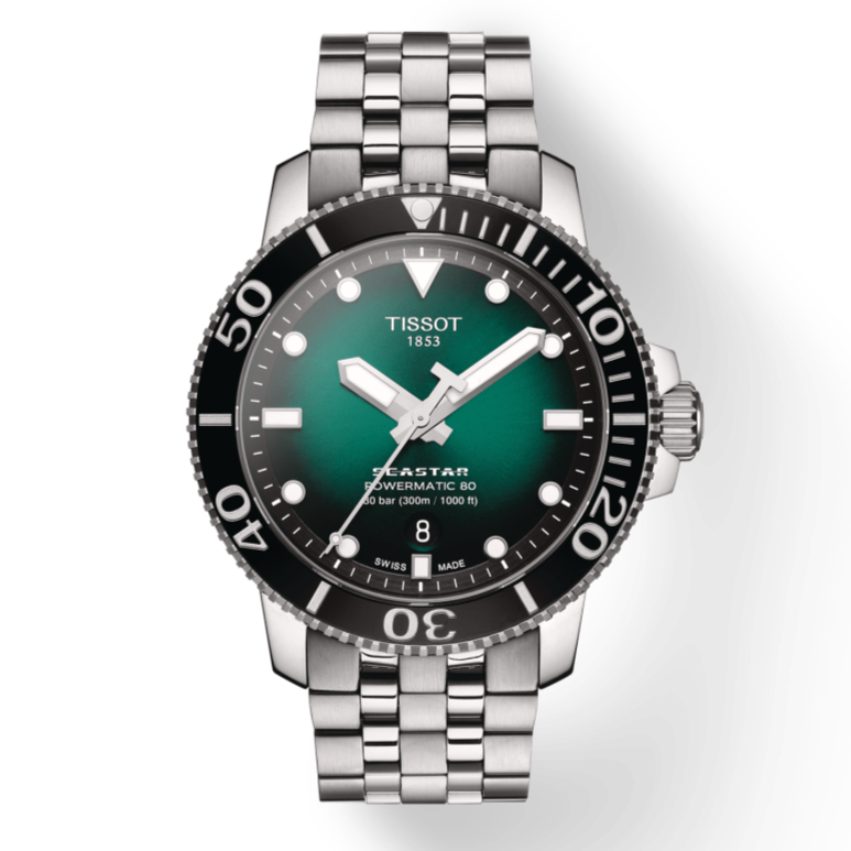  Shop Authentic Tissot Seastar 1000 Powermatic 80 Green Dial Silver Steel Strap Watch For Men - T120.407.11.091.01 - Luxxuri