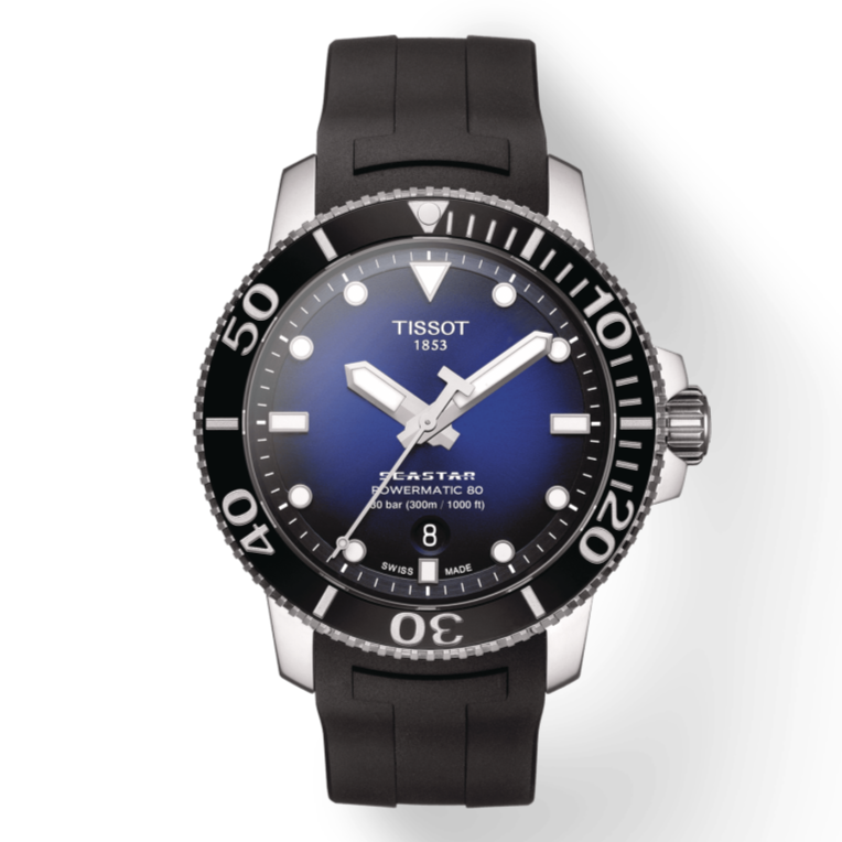  Shop Authentic Tissot Seastar 1000 Powermatic 80 Blue Dial Black Rubber Strap Watch For Men - T120.407.17.041.00 - Luxxuri