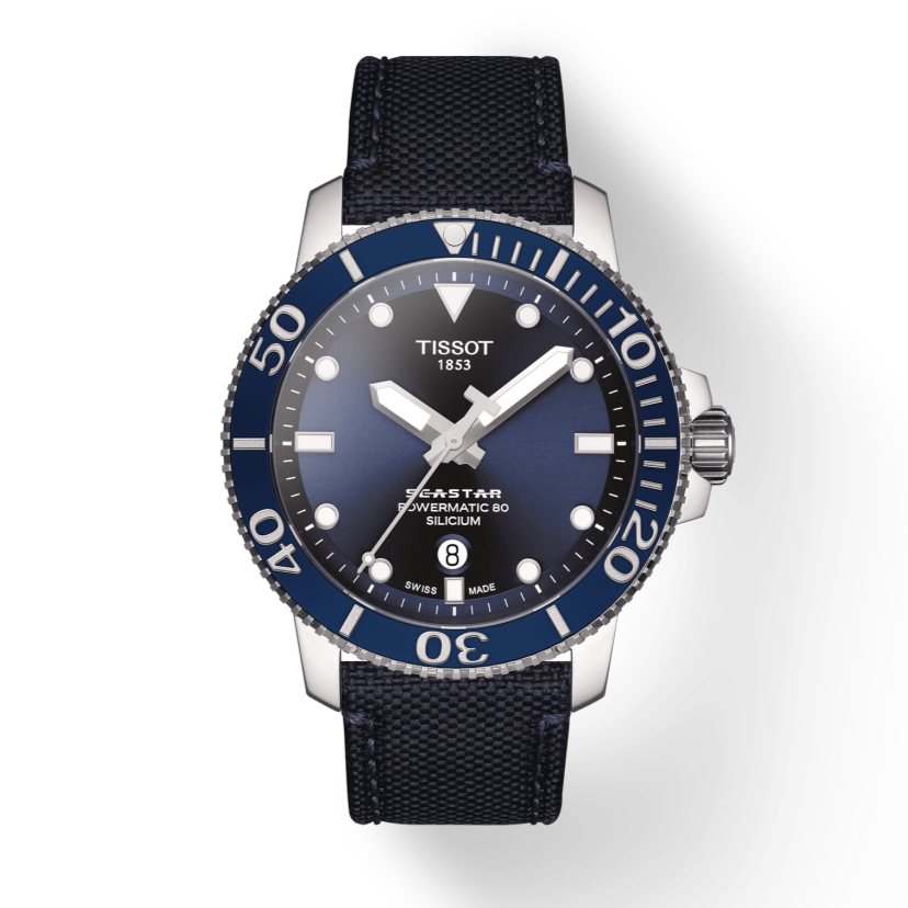  Shop Authentic Tissot Seastar 1000 Powermatic 80 Silicium Blue Dial Blue Nylon Strap Watch For Men - T120.407.17.041.01 - Luxxuri