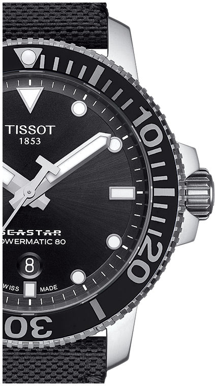  Shop Authentic Tissot Seastar 1000 Powermatic 80 Black Dial Black Nylon Strap Watch For Men - T120.407.17.051.00 - Luxxuri