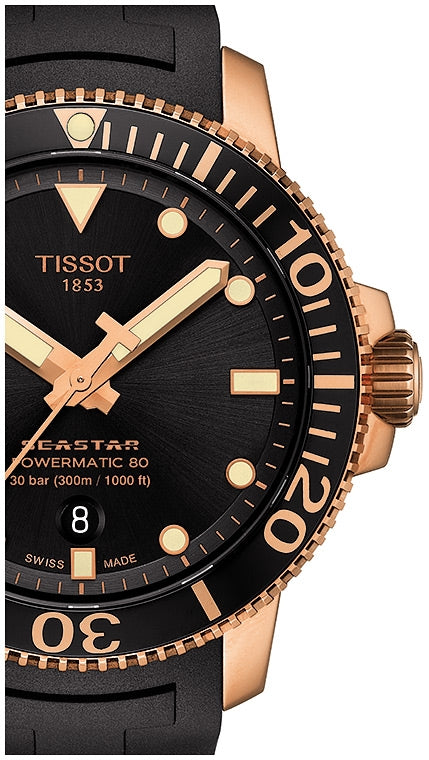  Shop Authentic Tissot Seastar 1000 Powermatic 80 Black Dial Black Rubber Strap Watch for Men - T120.407.37.051.01 - Luxxuri