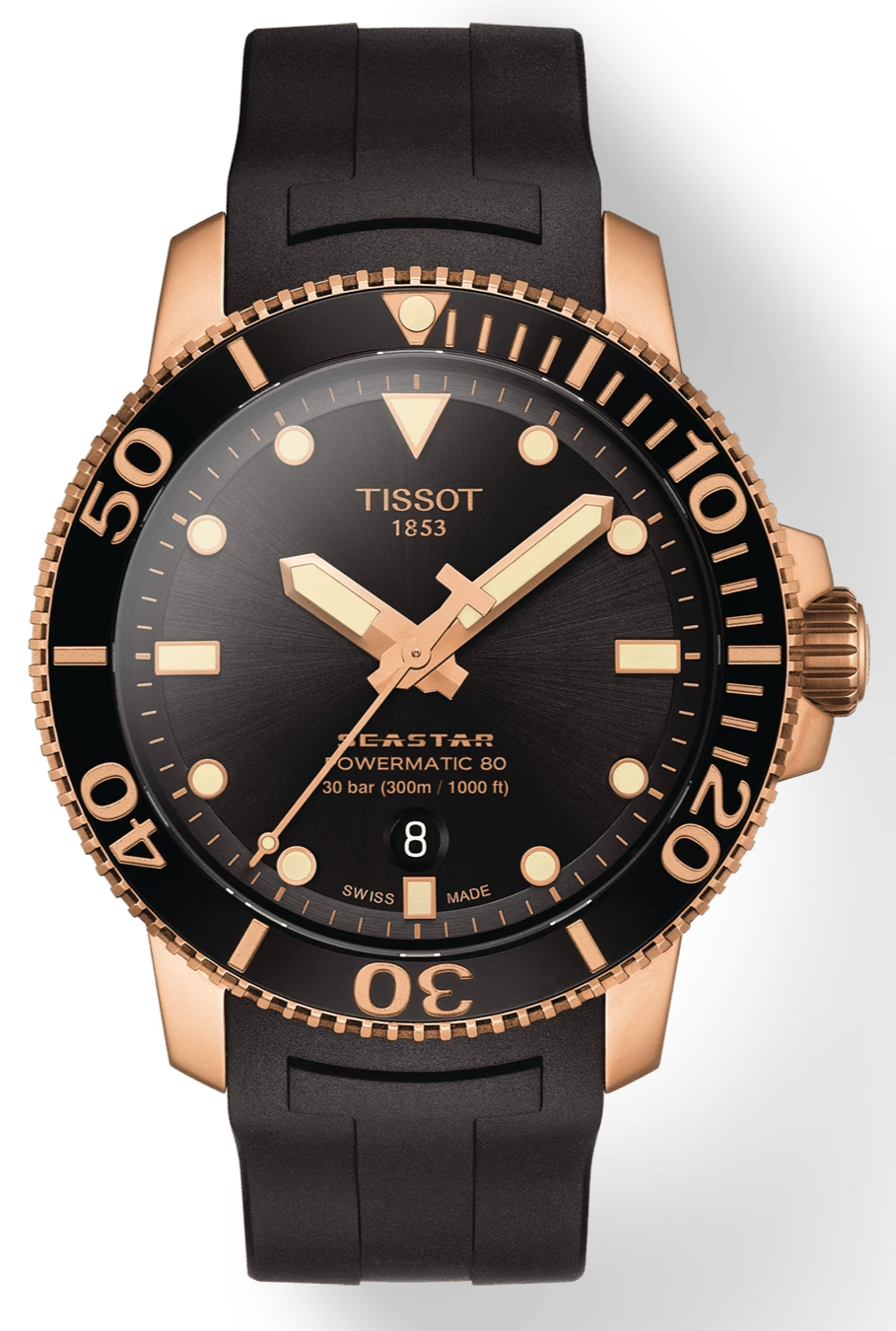  Shop Authentic Tissot Seastar 1000 Powermatic 80 Black Dial Black Rubber Strap Watch for Men - T120.407.37.051.01 - Luxxuri