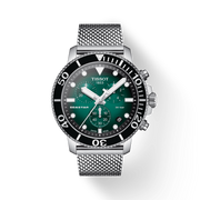  Shop Authentic Tissot Seastar 1000 Chronograph Green Dial Silver Mesh Bracelet Watch For Men - T120.417.11.091.00 - Luxxuri