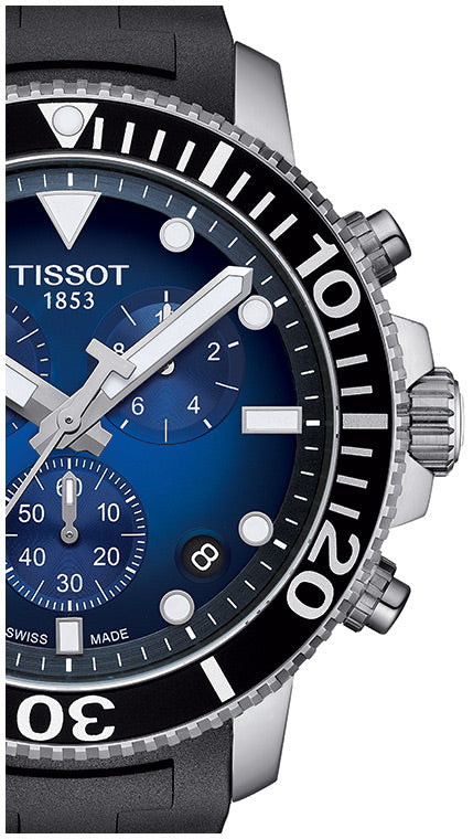  Shop Authentic Tissot Seastar 1000 Chronograph Blue Dial Black Rubber Strap Watch For Men - T120.417.17.041.00 - Luxxuri