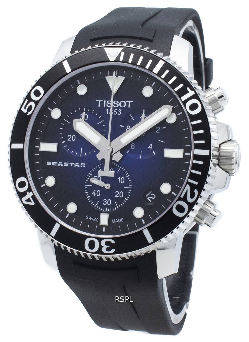  Shop Authentic Tissot Seastar 1000 Chronograph Blue Dial Black Rubber Strap Watch For Men - T120.417.17.041.00 - Luxxuri
