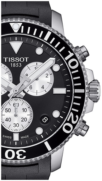  Shop Authentic Tissot Seastar 1000 Chronograph Black Dial Black Rubber Strap Watch For Men - T120.417.17.051.00 - Luxxuri