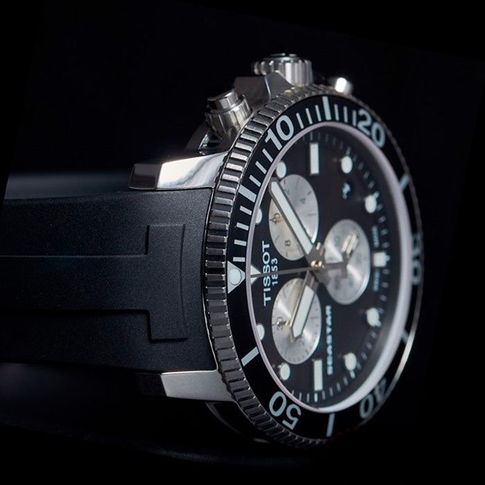  Shop Authentic Tissot Seastar 1000 Chronograph Black Dial Black Rubber Strap Watch For Men - T120.417.17.051.00 - Luxxuri