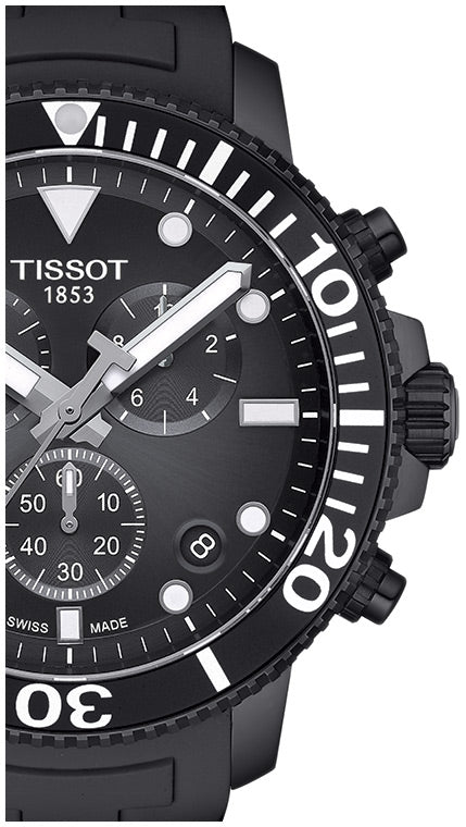  Shop Authentic Tissot Seastar 1000 Chronograph Black Dial Black Rubber Strap Watch For Men - T120.417.37.051.02 - Luxxuri