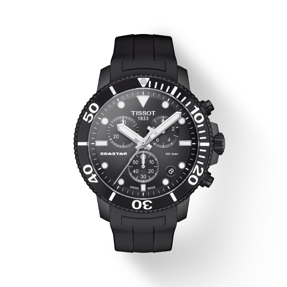  Shop Authentic Tissot Seastar 1000 Chronograph Black Dial Black Rubber Strap Watch For Men - T120.417.37.051.02 - Luxxuri