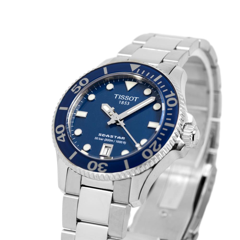  Shop Authentic Tissot Seastar 1000 Lady Blue Dial Silver Steel Strap Watch For Women - T120.210.11.041.00 - Luxxuri