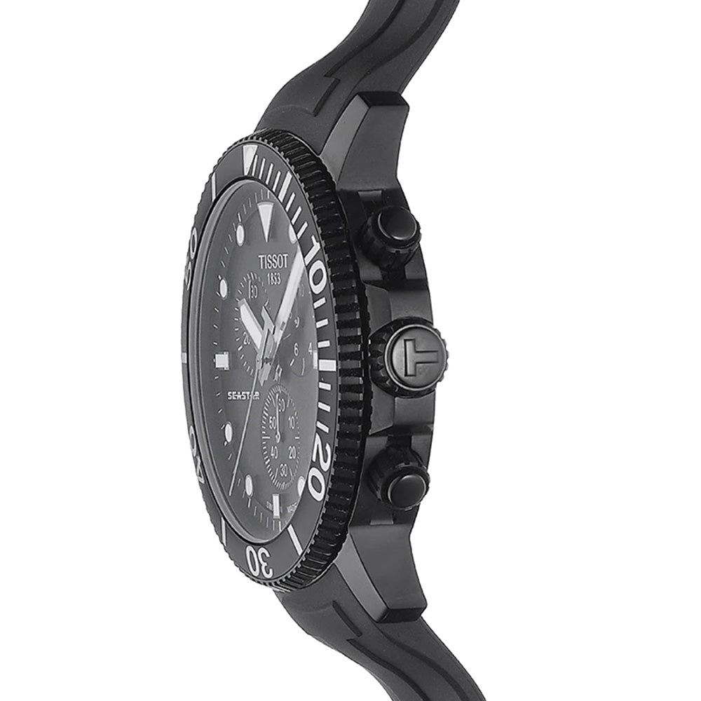  Shop Authentic Tissot Seastar 1000 Chronograph Black Dial Black Rubber Strap Watch For Men - T120.417.37.051.02 - Luxxuri