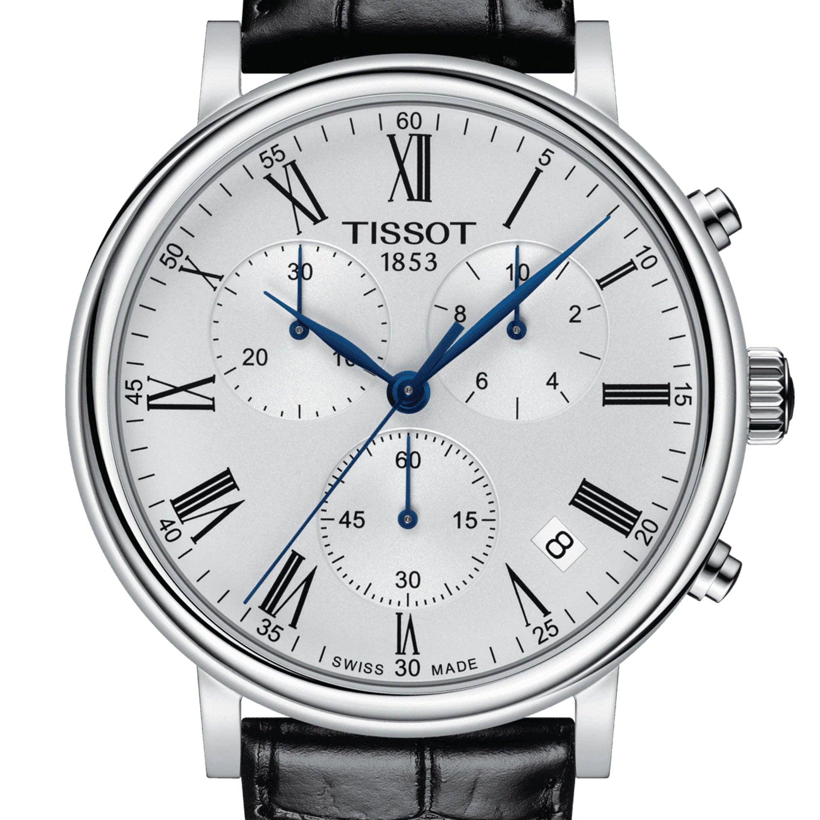  Shop Authentic Tissot Carson Premium Chronograph Silver Dial Black Leather Strap Watch For Men - T122.417.16.033.00 - Luxxuri