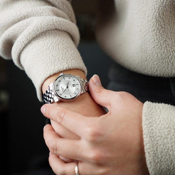  Shop Authentic Tissot Carson Premium Automatic Lady Diamonds Silver Dial Silver Steel Strap Watch for Women - T122.207.11.036.00 - Luxxuri