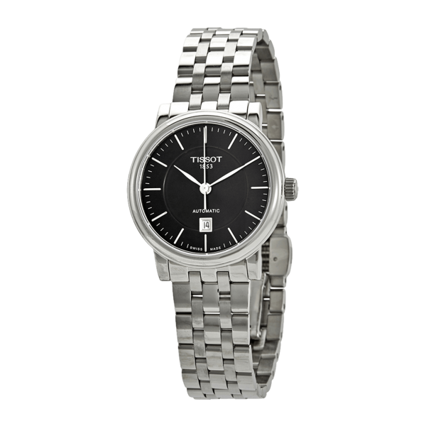 Shop Authentic Tissot T Classic Carson Premium Automatic Lady Black Dial Silver Steel Strap Watch for Women - T122.207.11.051.00 - Luxxuri