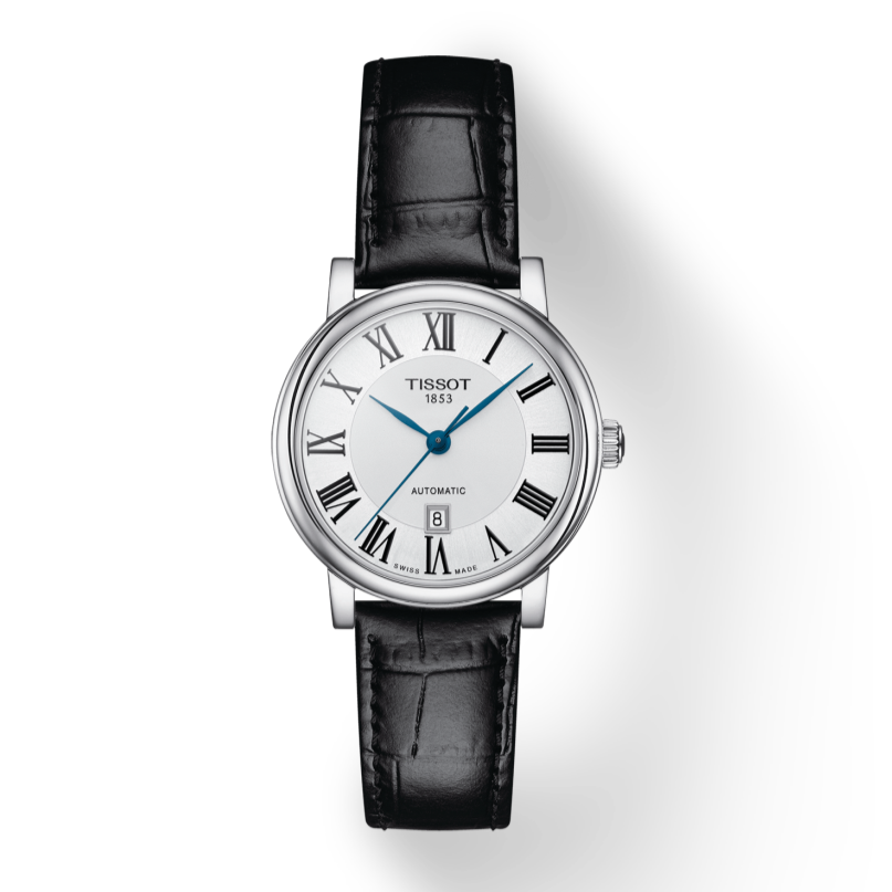  Shop Authentic Tissot Carson Premium Automatic Lady Silver Dial Black Leather Strap Watch for Women - T122.207.16.033.00 - Luxxuri