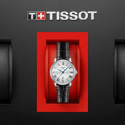  Shop Authentic Tissot Carson Premium Lady Silver Dial Black Leather Strap Watch For Women - T122.210.16.033.00 - Luxxuri