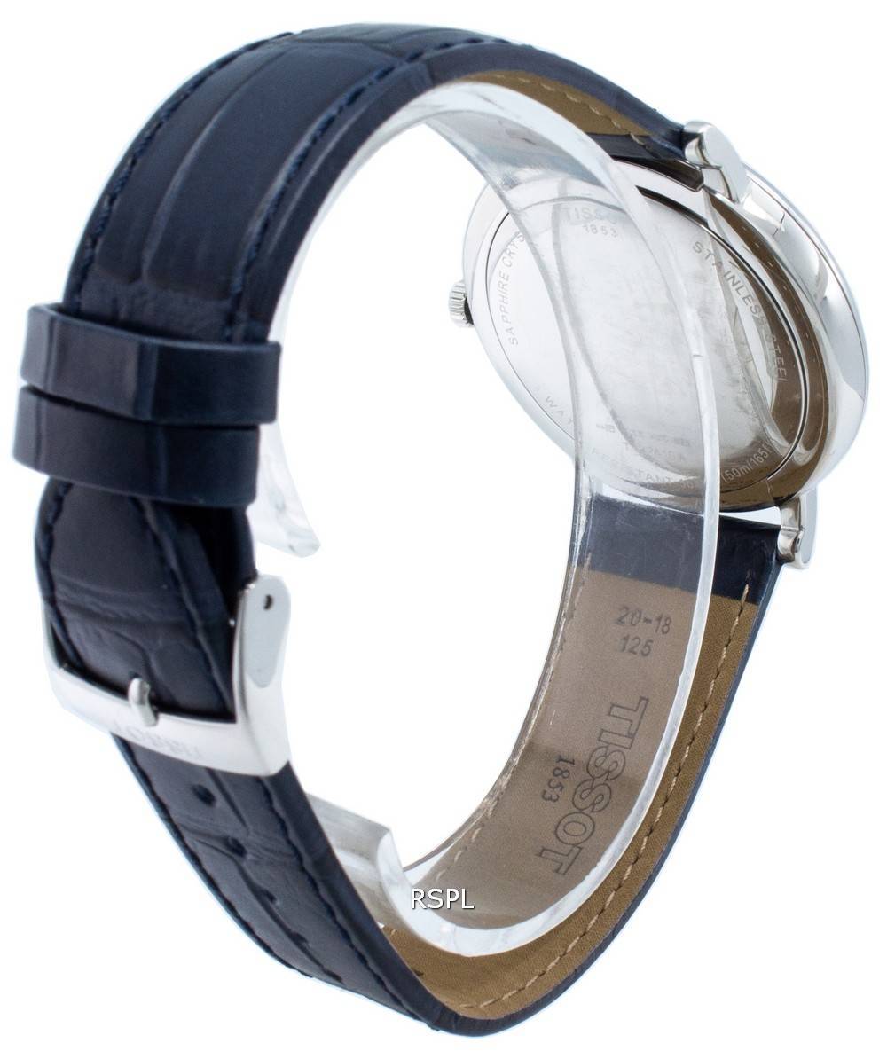  Shop Authentic Tissot Carson Premium Blue Dial Blue Leather Strap Watch For Men - T122.410.16.043.00 - Luxxuri