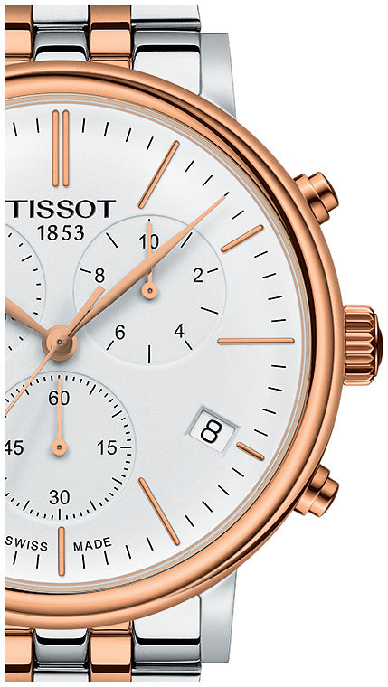 Shop Authentic Tissot Carson Premium Chronograph White Dial Two Tone Steel Strap Watch For Men - T122.417.22.011.00 - Luxxuri