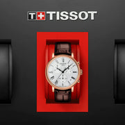  Shop Authentic Tissot Carson Premium Chronograph Silver Dial Brown Leather Strap Watch For Men - T122.417.36.033.00 - Luxxuri