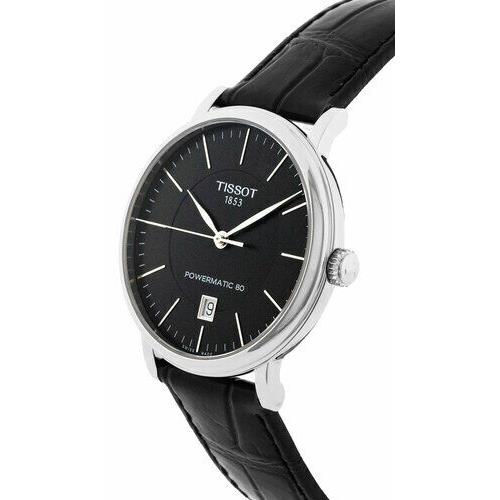  Shop Authentic Tissot Carson Premium Powermatic 80 Black Dial Black Leather Strap Watch For Men - T122.407.16.051.00 - Luxxuri