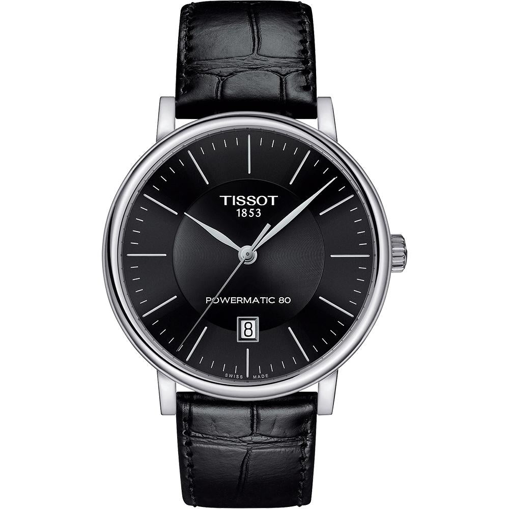  Shop Authentic Tissot Carson Premium Powermatic 80 Black Dial Black Leather Strap Watch For Men - T122.407.16.051.00 - Luxxuri
