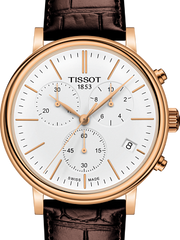  Shop Authentic Tissot Carson Premium Chronograph White Dial Brown Leather Strap Watch For Men - T122.417.36.011.00 - Luxxuri