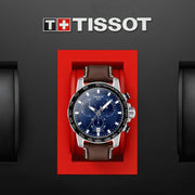 Shop Authentic Tissot Supersport Chrono Blue Dial Brown Leather Strap Watch For Men - T125.617.16.041.00 - Luxxuri