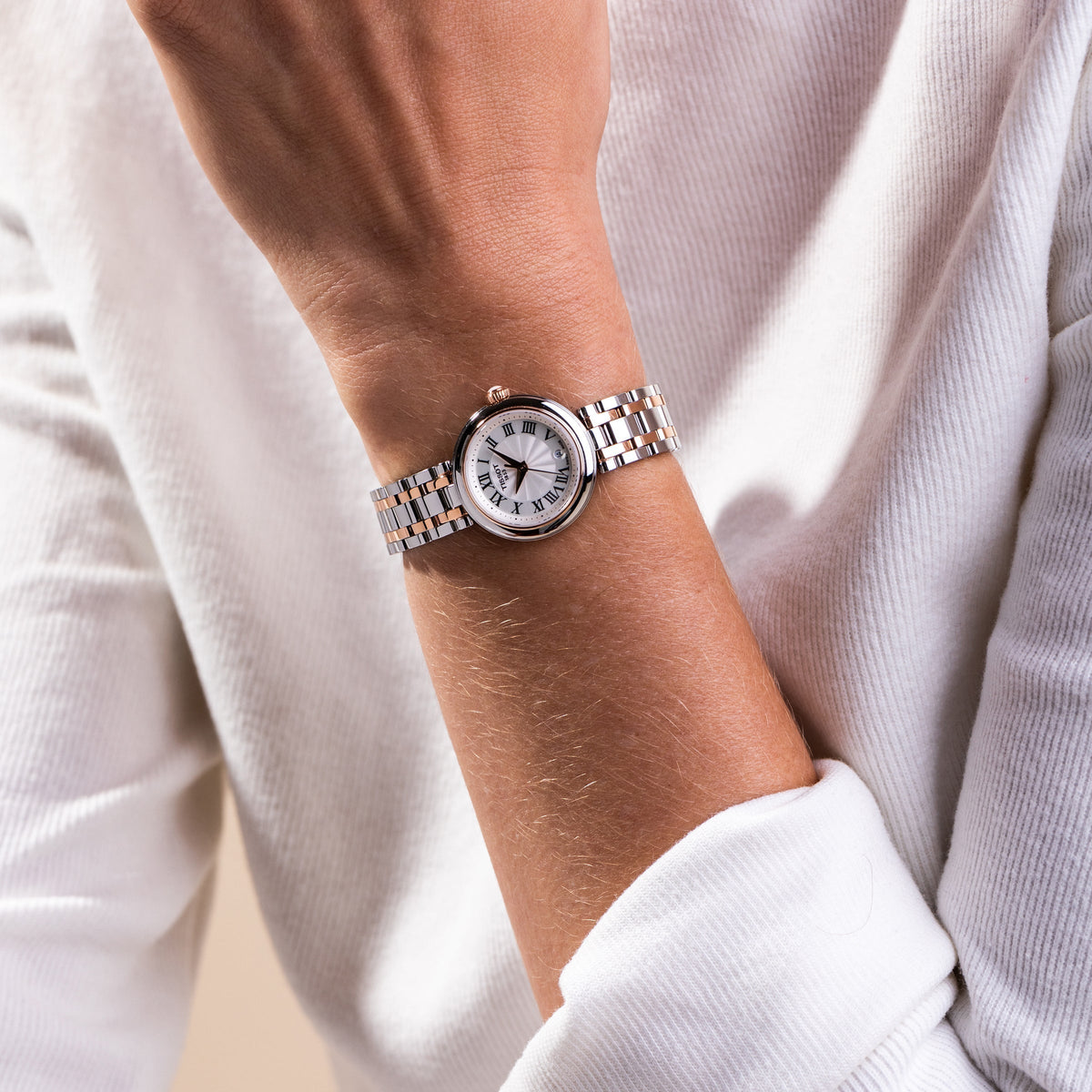  Shop Authentic Tissot Bellissima Small Lady White Dial Two Tone Steel Strap Watch For Women - T126.010.22.013.01 - Luxxuri