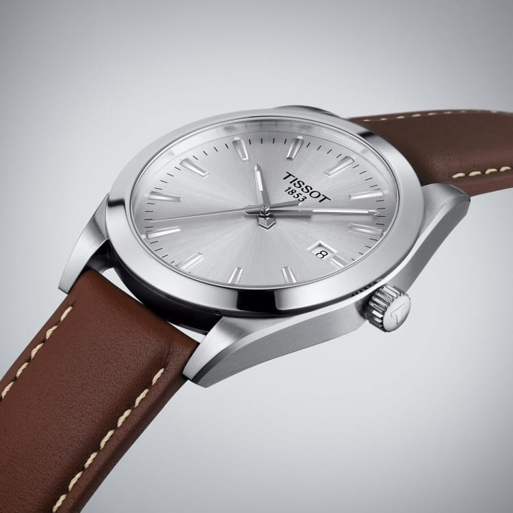  Shop Authentic Tissot Gentleman Powermatic 80 Silicium Silver Dial Brown Leather Strap Watch For Men - T127.407.16.031.00 - Luxxuri