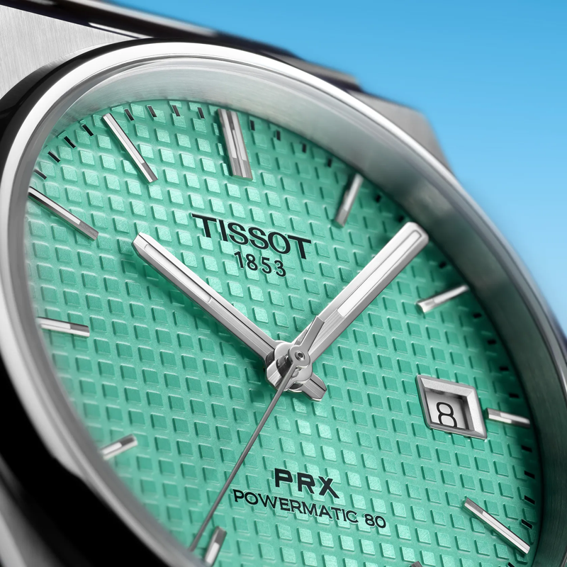  Shop Authentic Tissot PRX Powermatic 80 Automatic Mint Green Dial Silver Steel Strap Watch for Men - T137.407.11.091.01 - Luxxuri