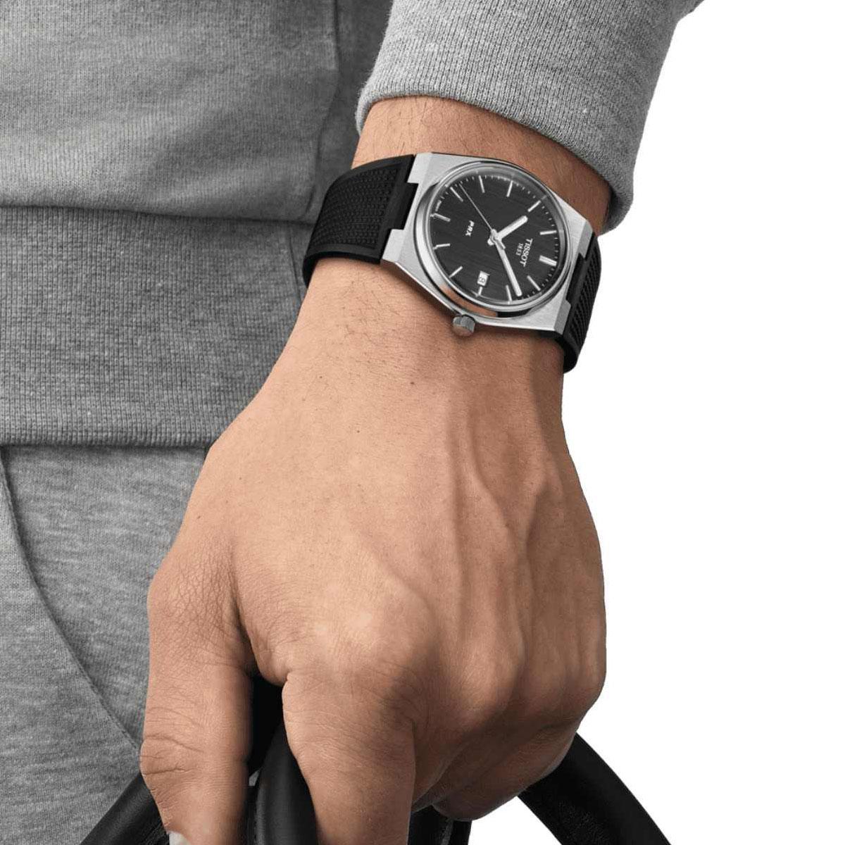  Shop Authentic Tissot PRX Black Dial Black Rubber Strap Watch For Men - T137.410.17.051.00 - Luxxuri