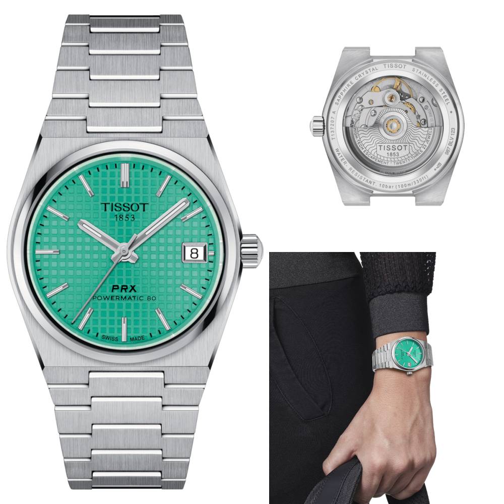 Shop Authentic Tissot PRX Powermatic 80 Light Green Dial Silver Steel Strap Watch for Men - T137.207.11.091.01 - Luxxuri