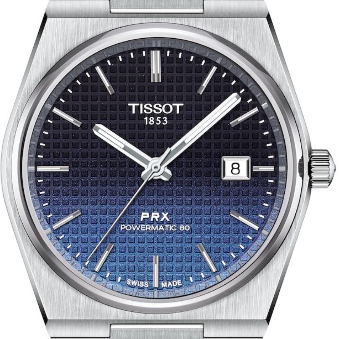  Shop Authentic Tissot Powermatic 80 Automatic Gradient Blue Dial Silver Steel Strap Watch for Men - T137.407.11.051.01 - Luxxuri