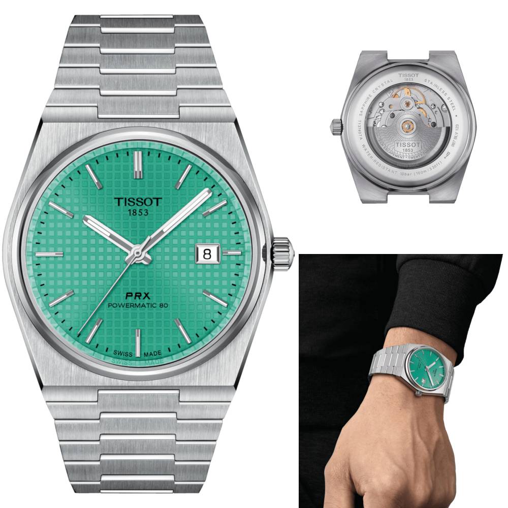  Shop Authentic Tissot PRX Powermatic 80 Automatic Mint Green Dial Silver Steel Strap Watch for Men - T137.407.11.091.01 - Luxxuri