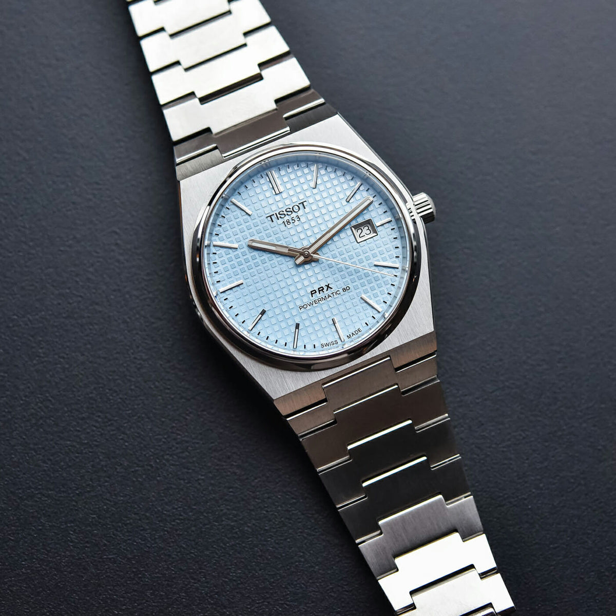  Shop Authentic Tissot PRX Powermatic 80 Ice Blue Tiffany Dial Silver Steel Strap Watch for Men - T137.407.11.351.00 - Luxxuri