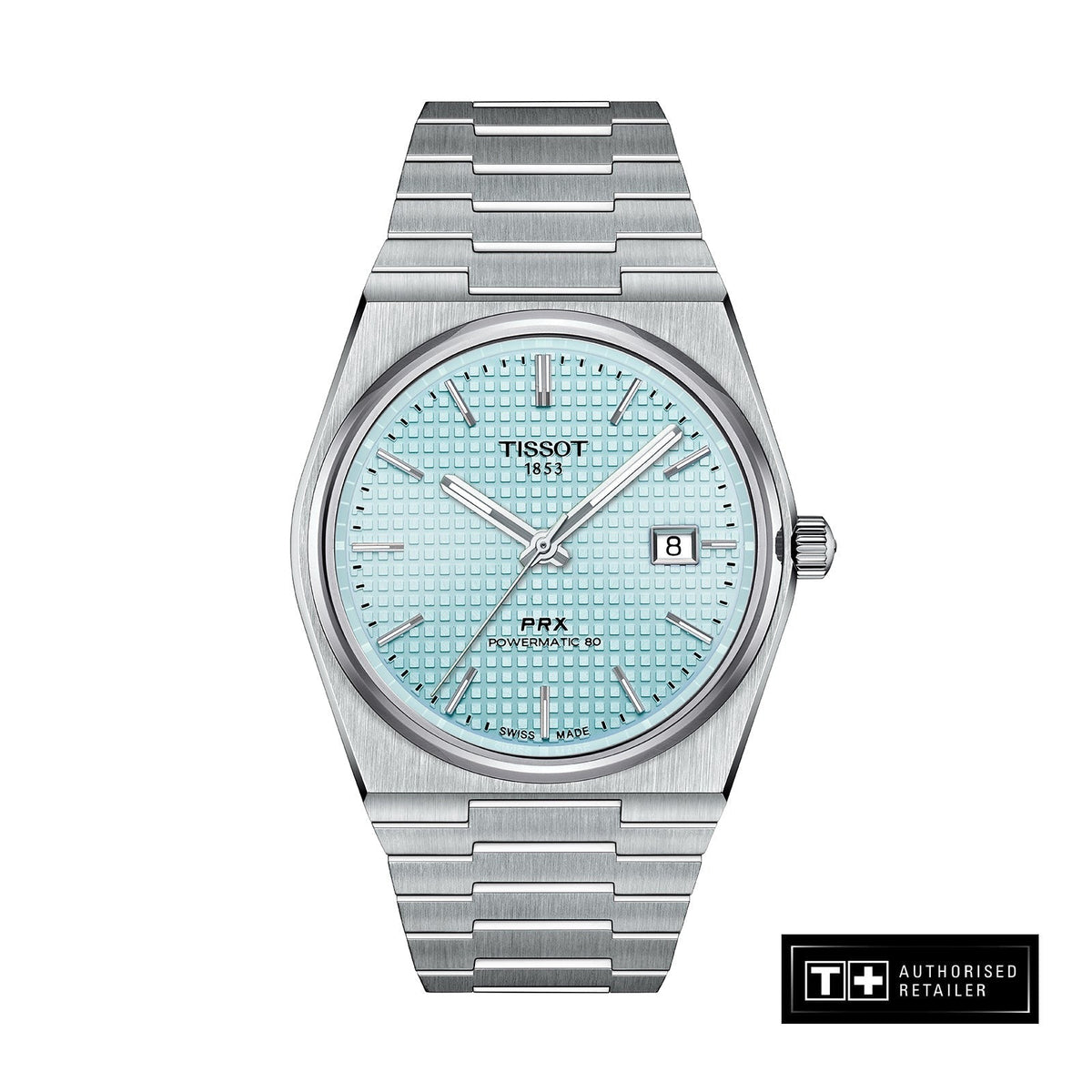  Shop Authentic Tissot PRX Powermatic 80 Ice Blue Tiffany Dial Silver Steel Strap Watch for Men - T137.407.11.351.00 - Luxxuri