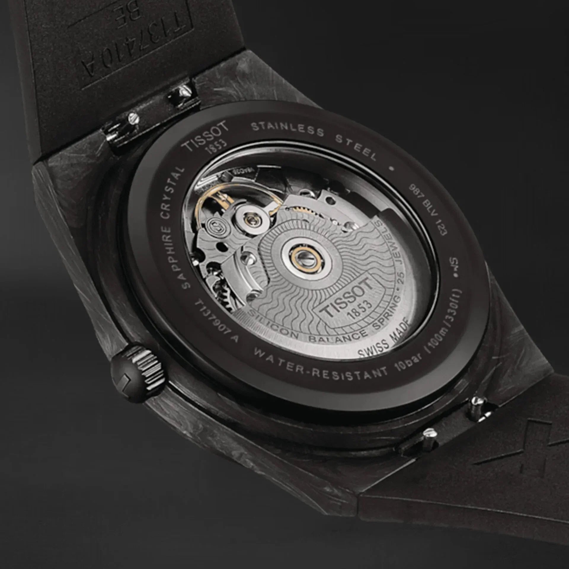  Shop Authentic Tissot PRX Powermatic 80 Carbon Black Dial Black Rubber Strap Watch for Men - T137.907.97.201.00 - Luxxuri