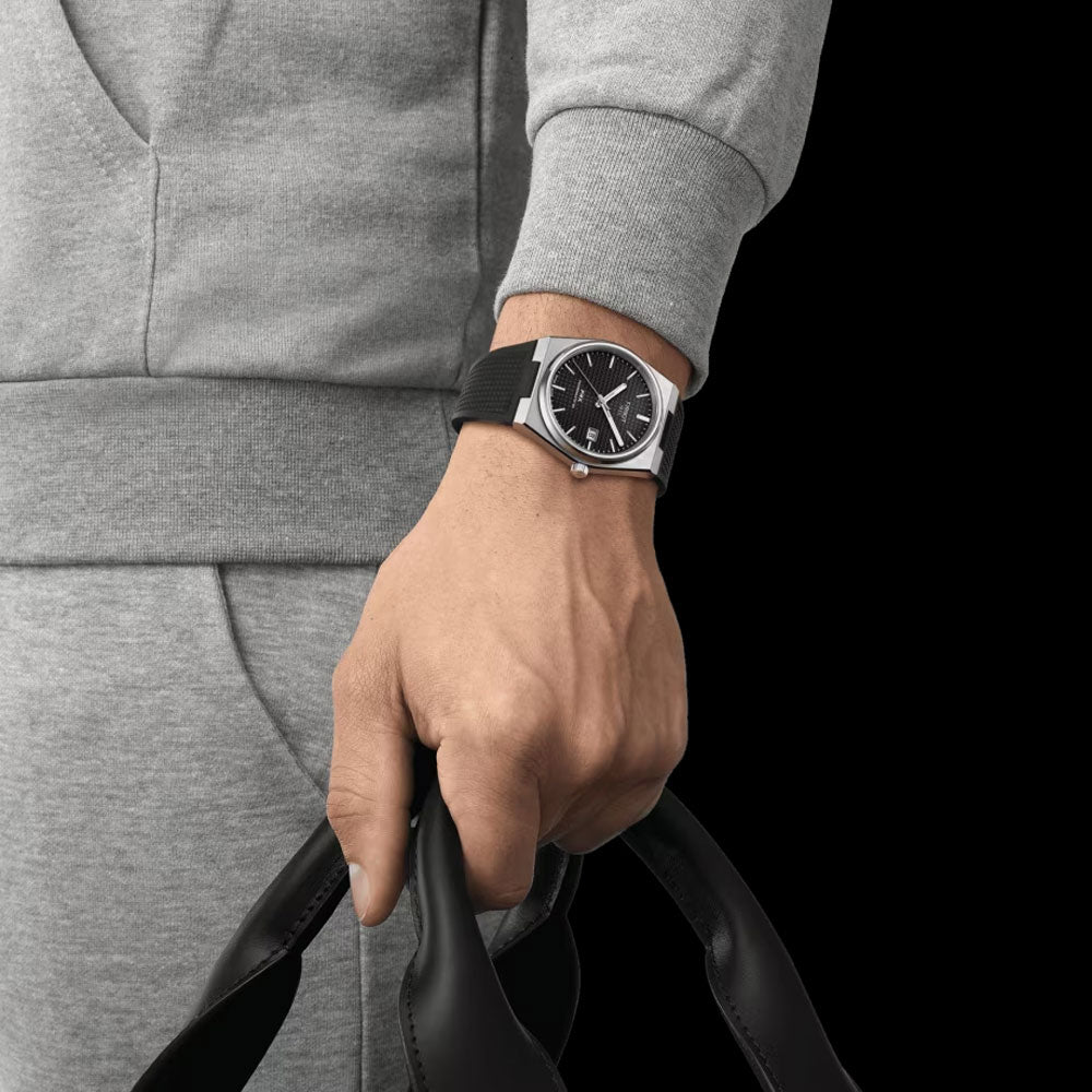  Shop Authentic Tissot PRX Powermatic 80 Black Dial Black Rubber Strap Watch for Men - T137.407.17.051.00 - Luxxuri