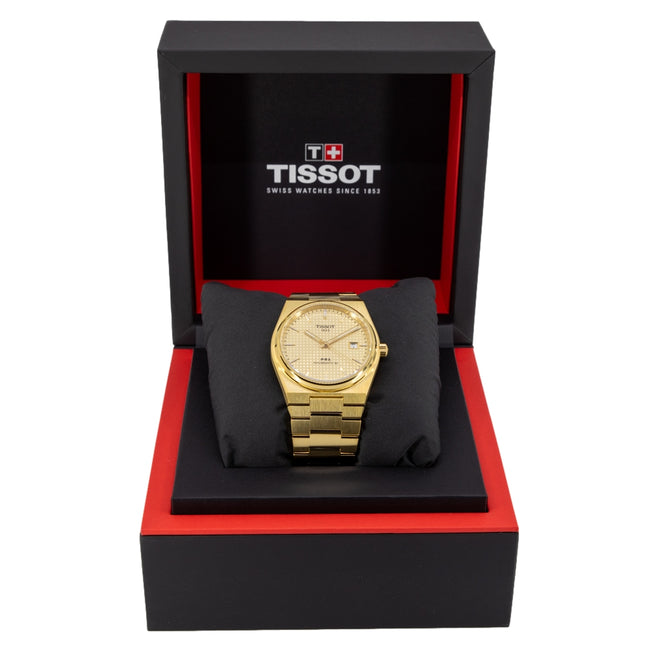  Shop Authentic Tissot PRX Powermatic 80 Gold Dial Gold Steel Strap Watch for Men - T137.407.33.021.00 - Luxxuri