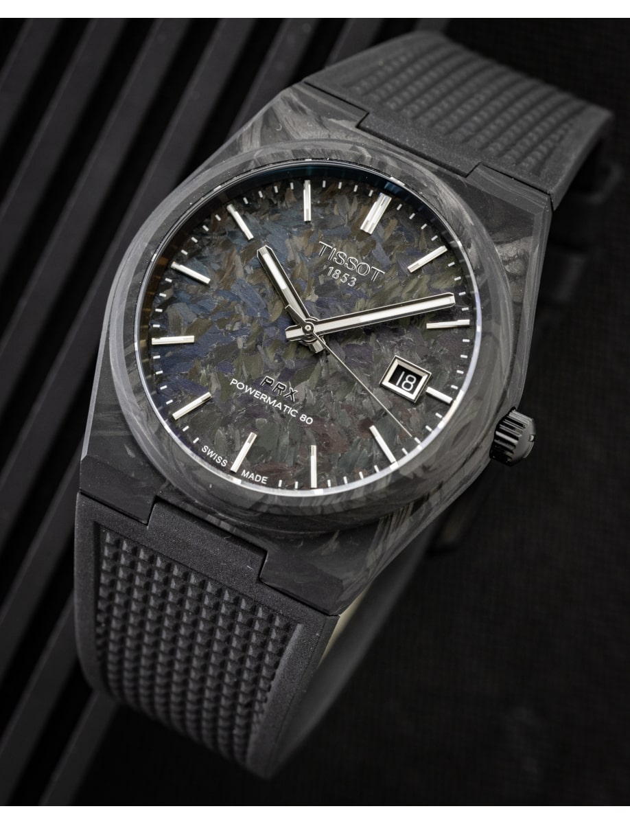  Shop Authentic Tissot PRX Powermatic 80 Carbon Black Dial Black Rubber Strap Watch for Men - T137.907.97.201.00 - Luxxuri